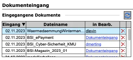 ÜbersichtDokumenteingang